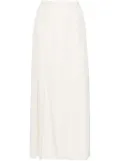 TOTEME pleated crepe wrap skirt - Neutrals