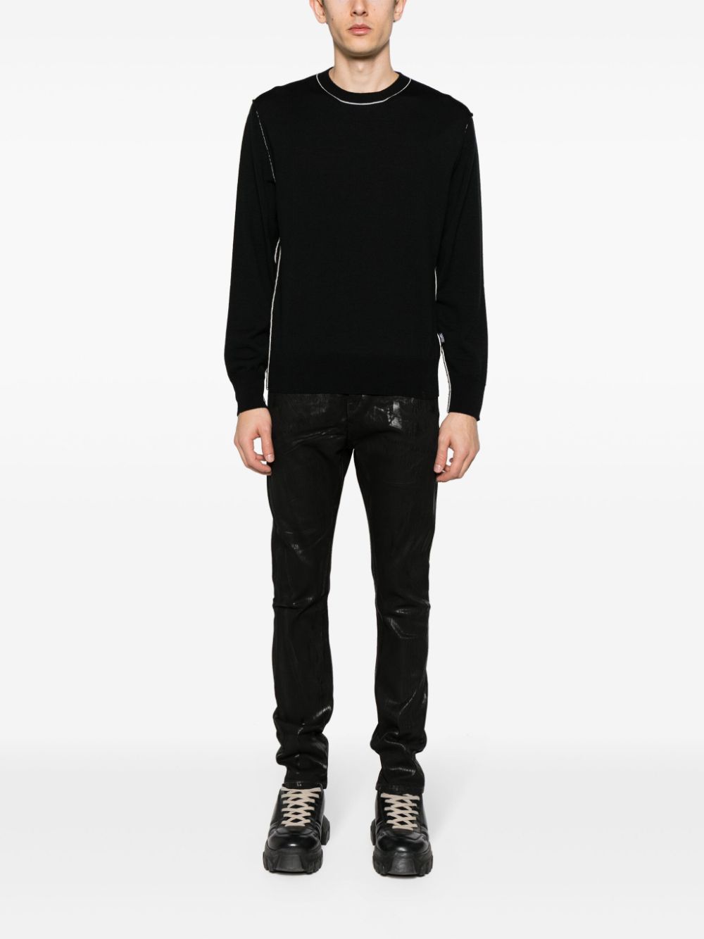 MM6 Maison Margiela Gauge 12 contrasting-trim jumper Men