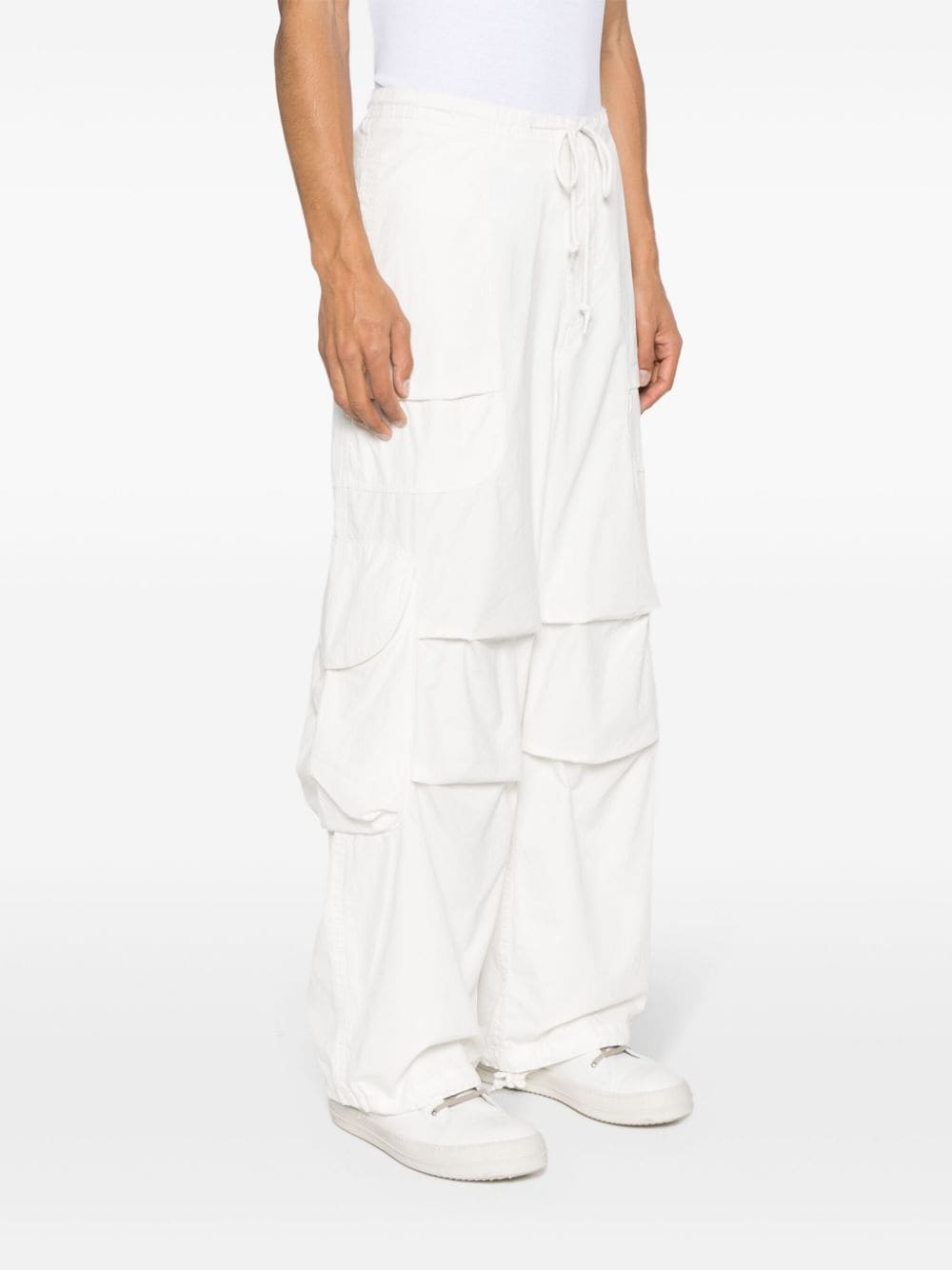 Shop Entire Studios Straight-leg Cotton Cargo Trousers In White
