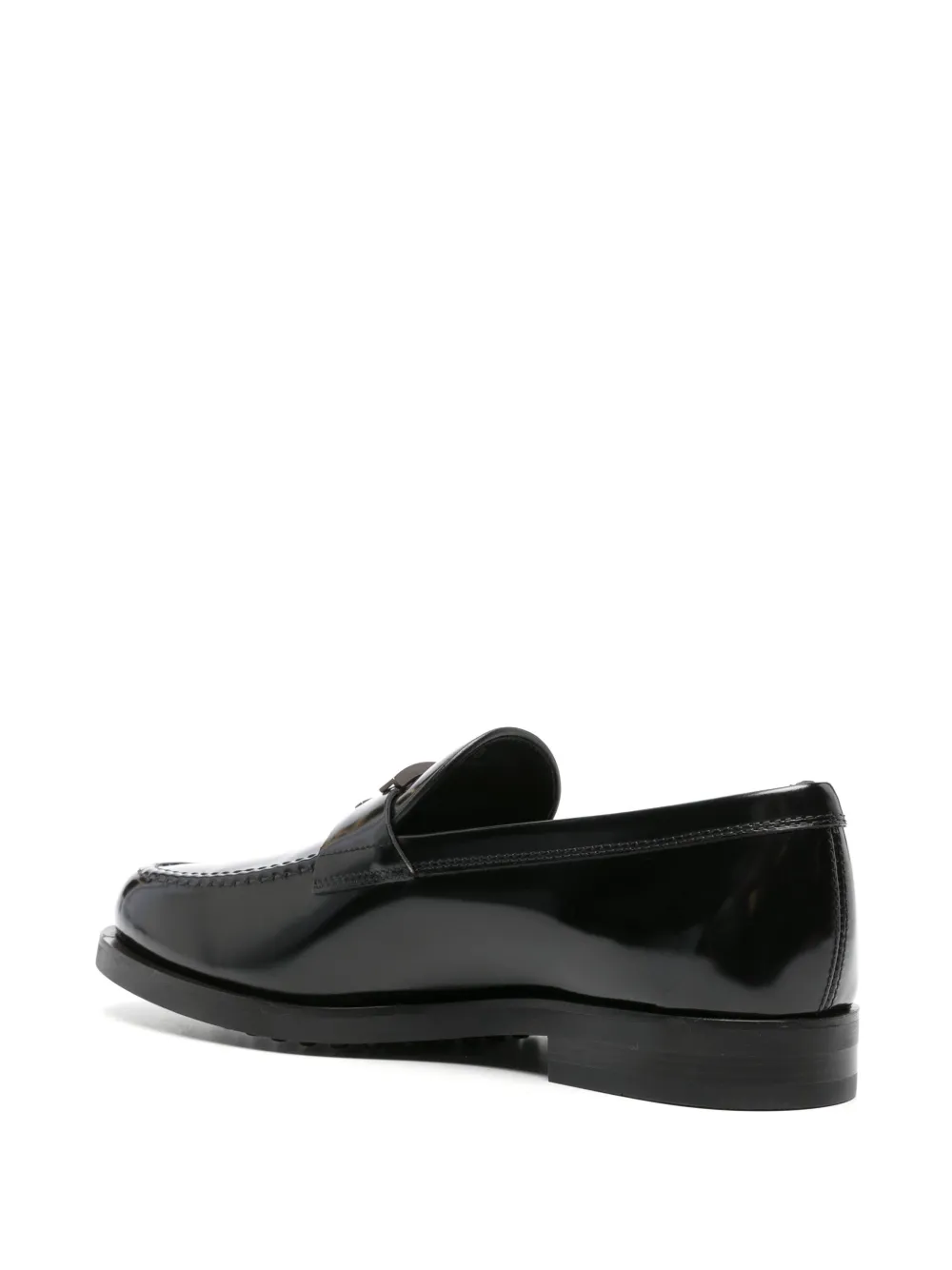 Shop Tod's T Timeless Leather Loafers In Black