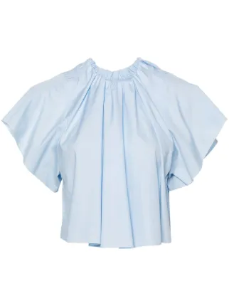 MM6 Maison Margiela Gathered Cotton Blouse - Farfetch