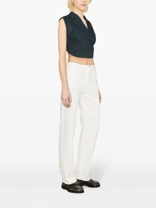 【関税込み】TOTEME ホワイト テーパード ジーンズ TOTEME Low Tapered Jeans | White | FARFETCH GE