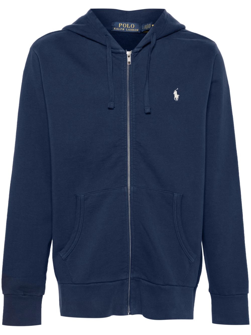 Shop Polo Ralph Lauren Polo Pony-embroidered Cotton Hoodie In Blue