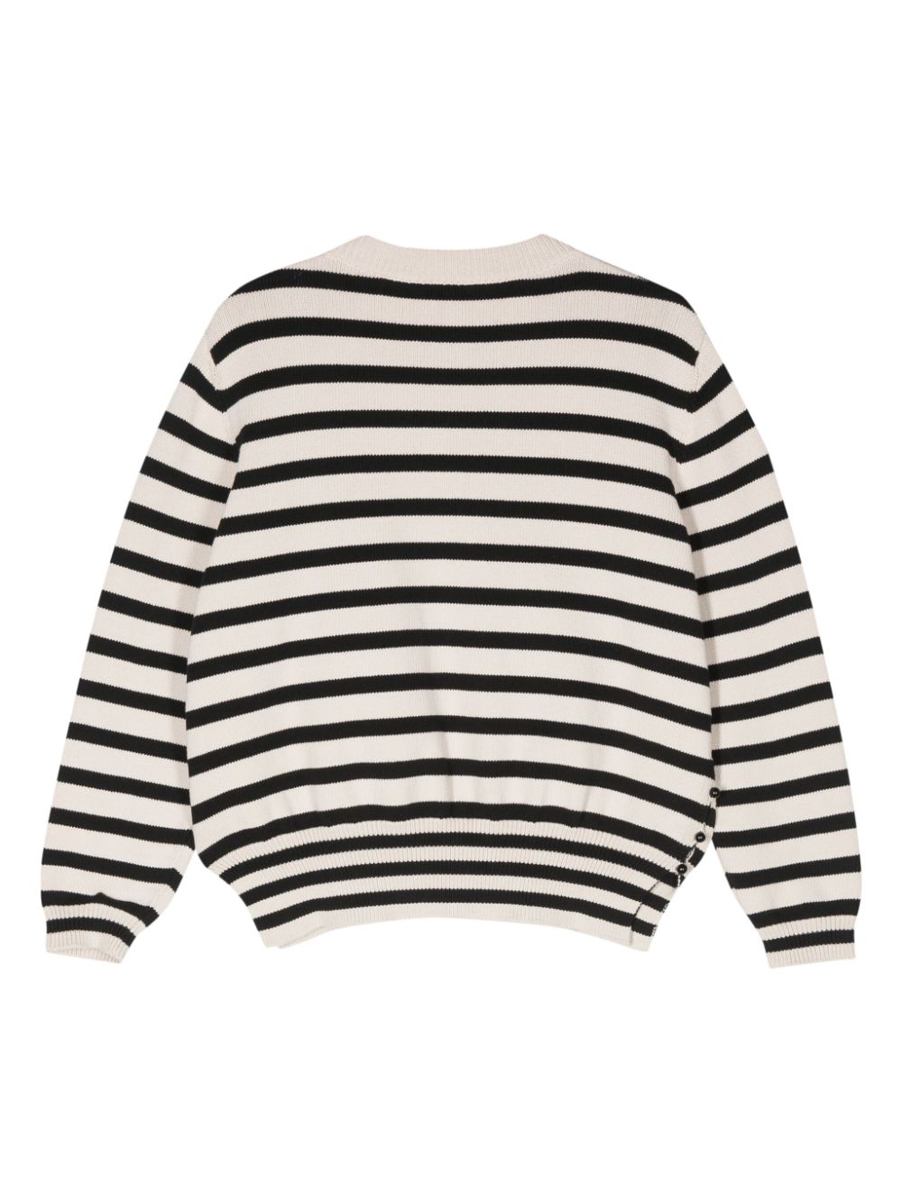 Shop Alysi Striped Knitted Jumper In Neutrals