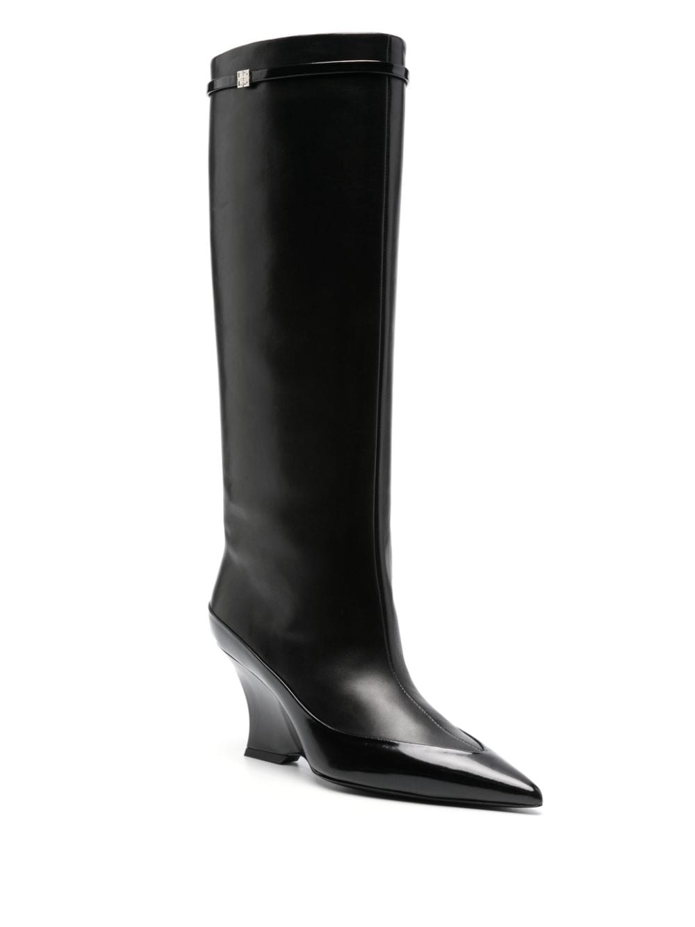 Shop Givenchy Raven 80mm Leather Boots In Black