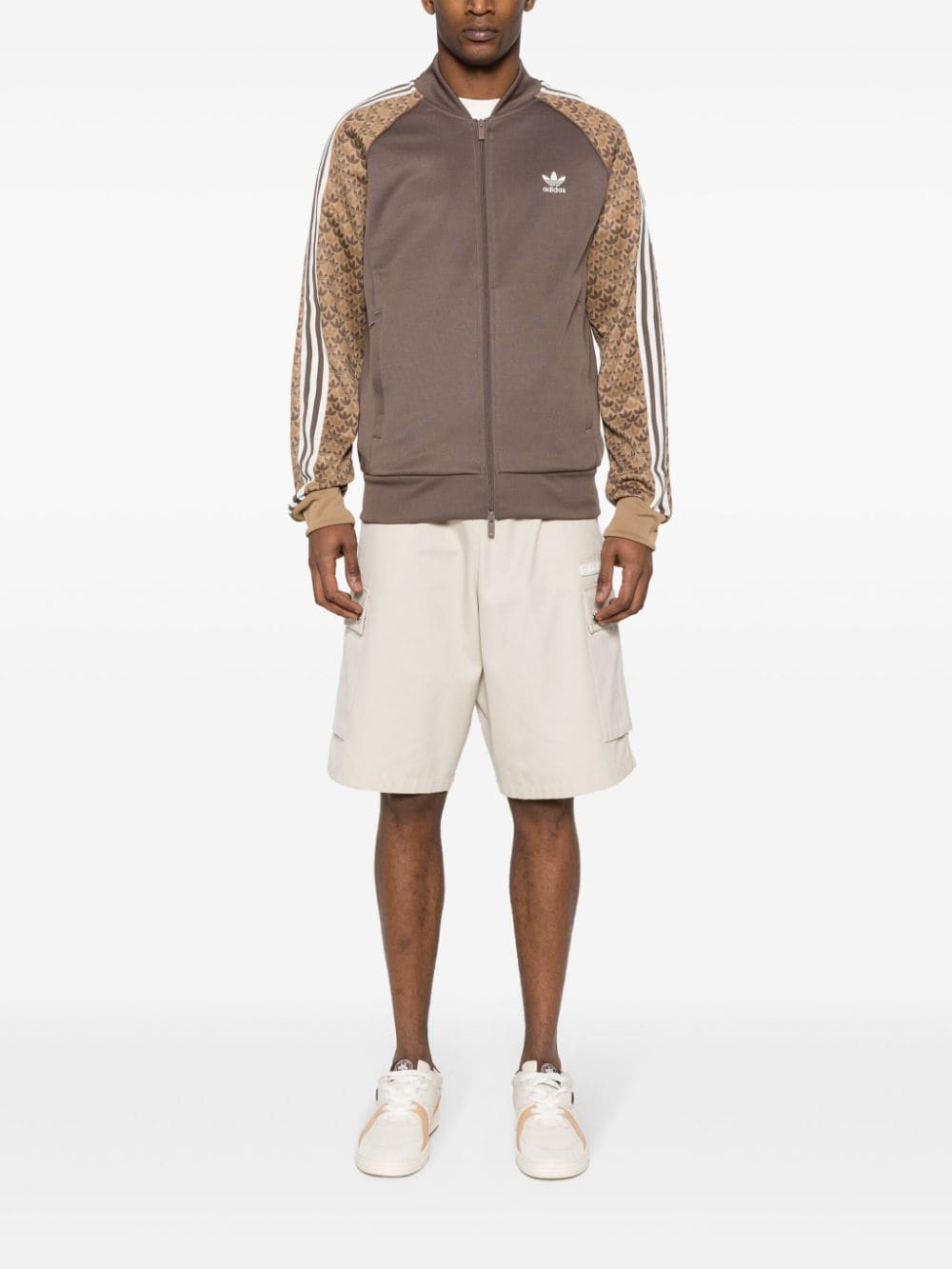 Shop Adidas Originals Sstr Logo-detail Sport Jacket In Brown