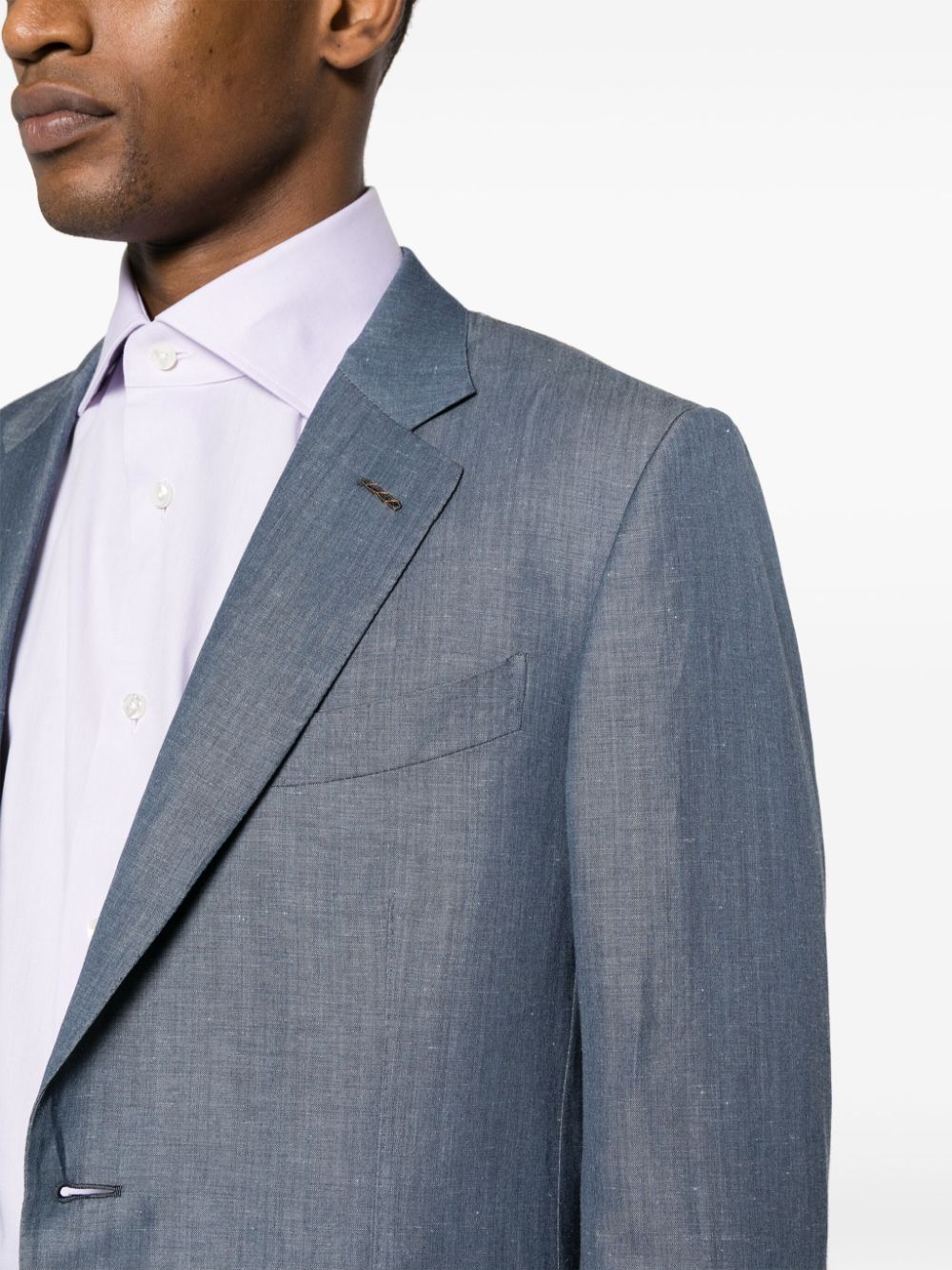 Zegna Blazer met enkele rij knopen Blauw