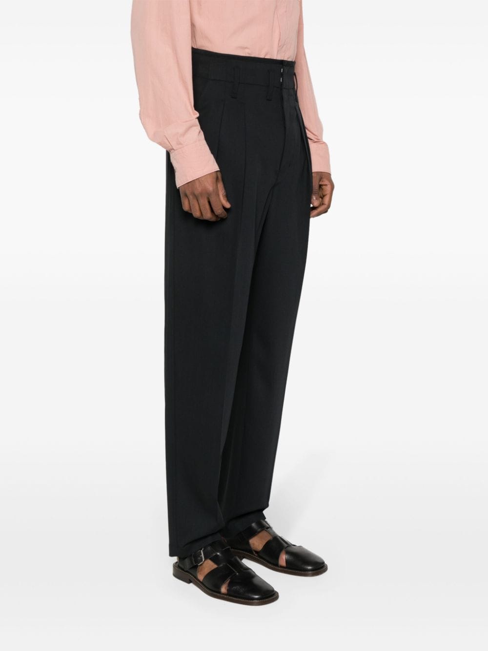 LEMAIRE Pantalon met geplooid detail Zwart