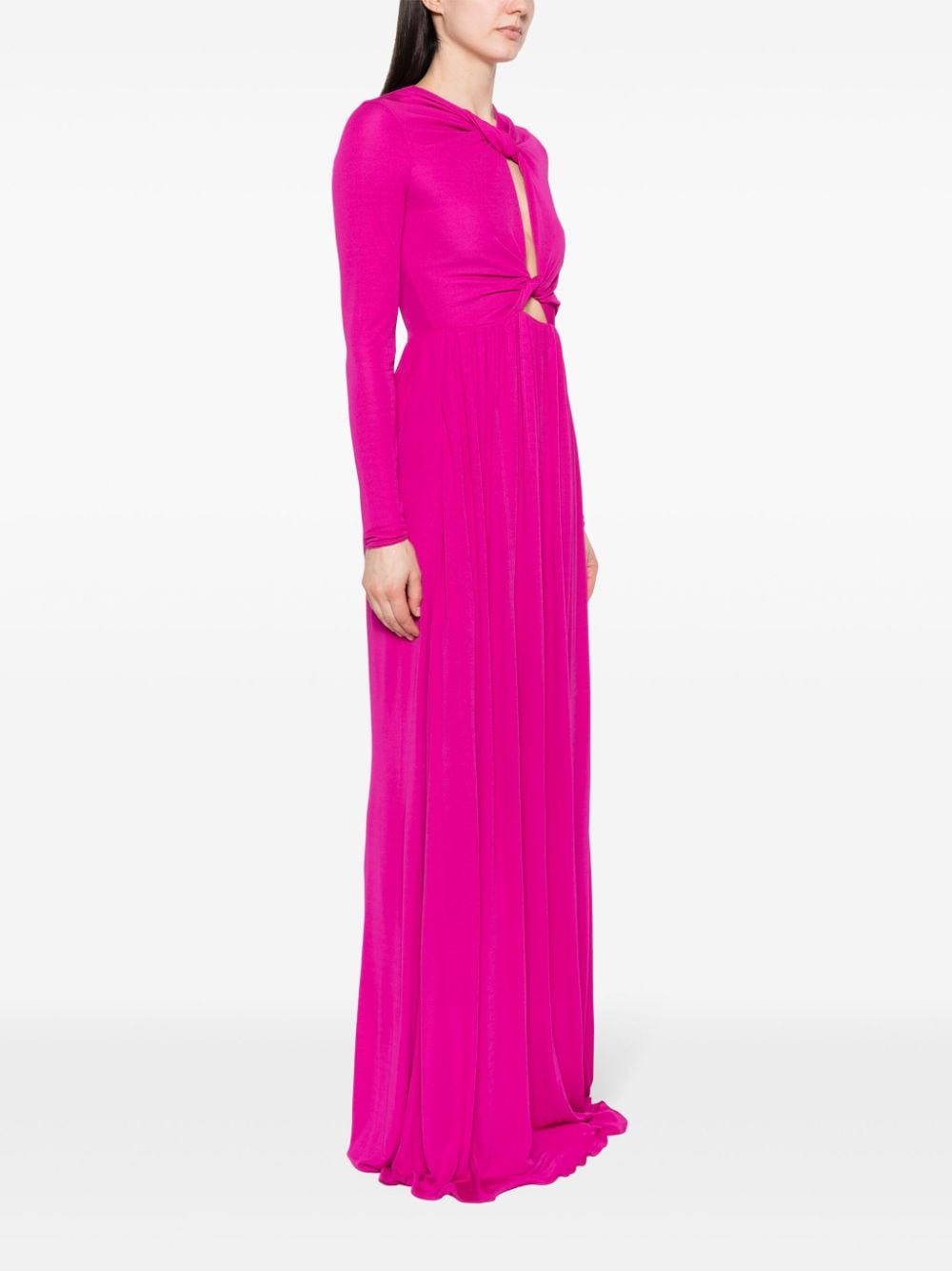 Shop Giambattista Valli Twisted Cut-out Maxi Dress In Pink