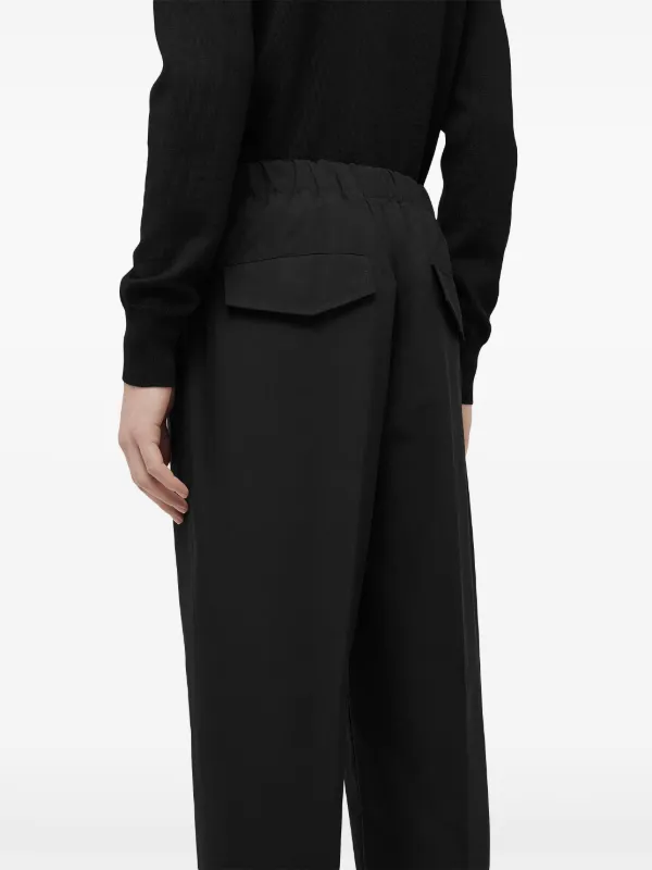 Jil Sander elasticated-waistband Cotton Trousers | Black | FARFETCH RO