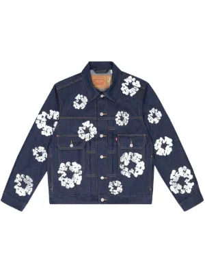 Denim Tears x Levi's wreath-print Denim Jacket | Blue | FARFETCH