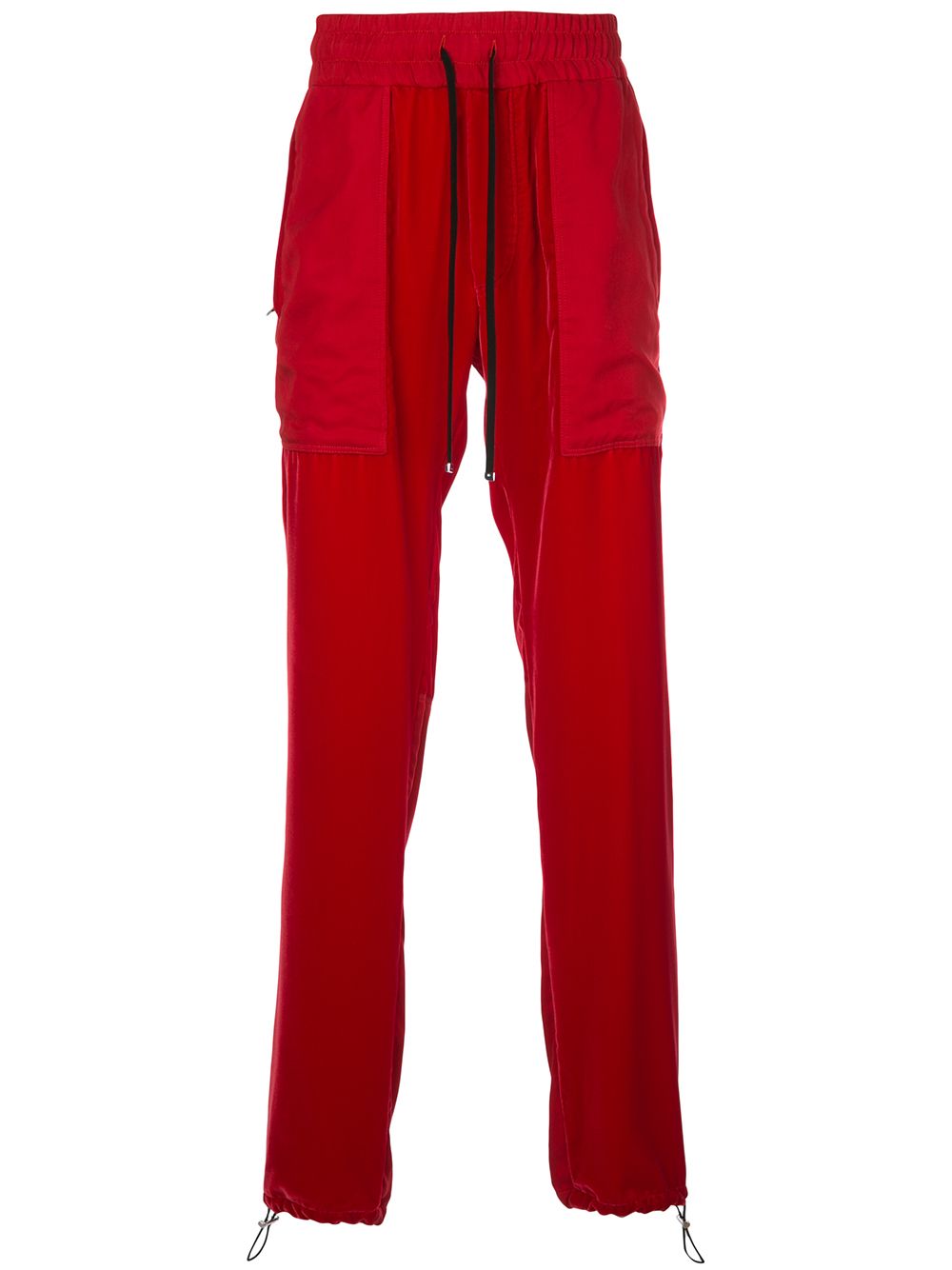 straight-leg velvet track pants