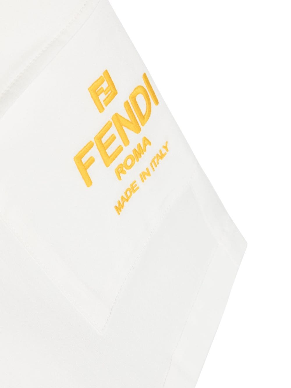 Shop Fendi Ff-motif Cotton Bermuda Shorts In White