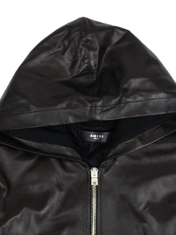 レザージャケット AMIRI FW25 Black leather jacket (AMLTJT1028 BLACK) AMIRI Black Leather Jacket | italist