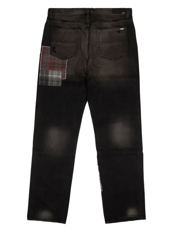 AMIRI Patchwork straight-leg Jeans Black FARFETCH GE