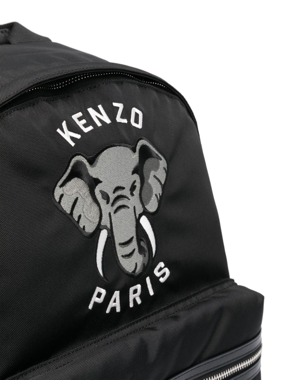 Shop Kenzo Embroidered-logo Canvas Backpack In Black