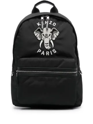 Kenzo embroidered logo Canvas Backpack Black FARFETCH