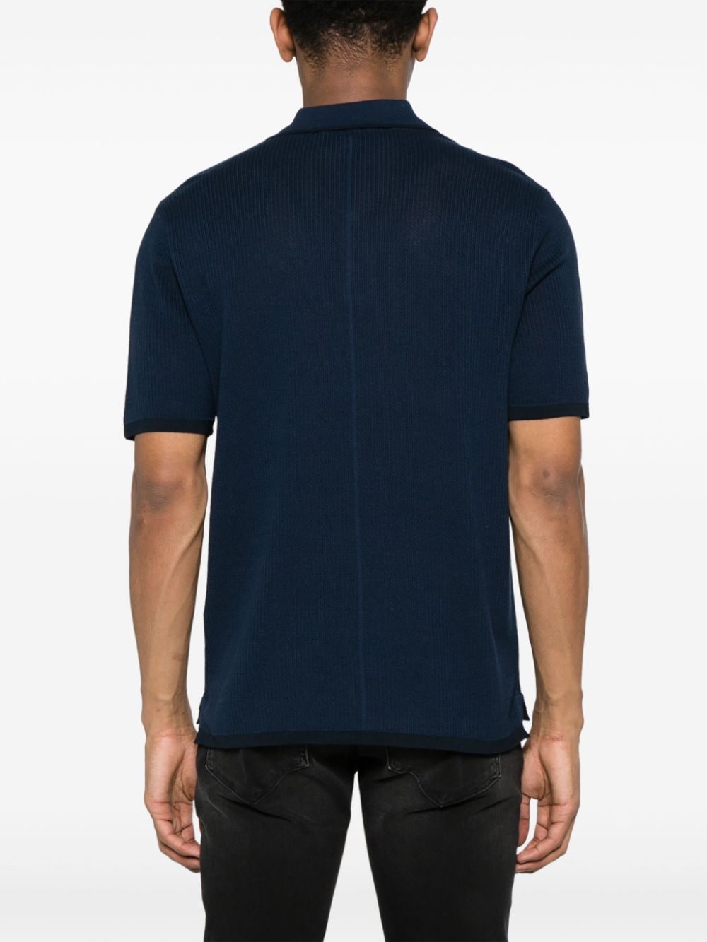 Shop Rag & Bone Harvey Knitted Polo Shirt In Blue