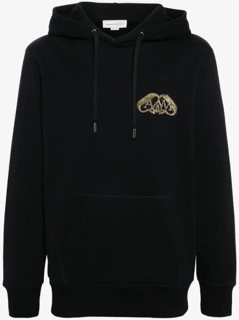 Alexander McQueen Half Seal Logo cotton hoodie