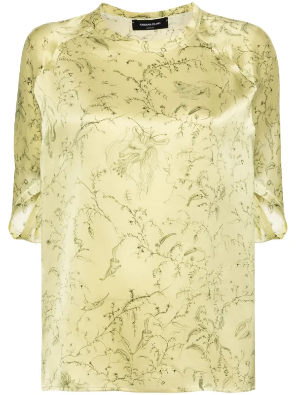 FABIANA FILIPPI イタリア製　ブラウス Fabiana Filippi グラフィック シルクブラウス | グリーン | FARFETCH JP