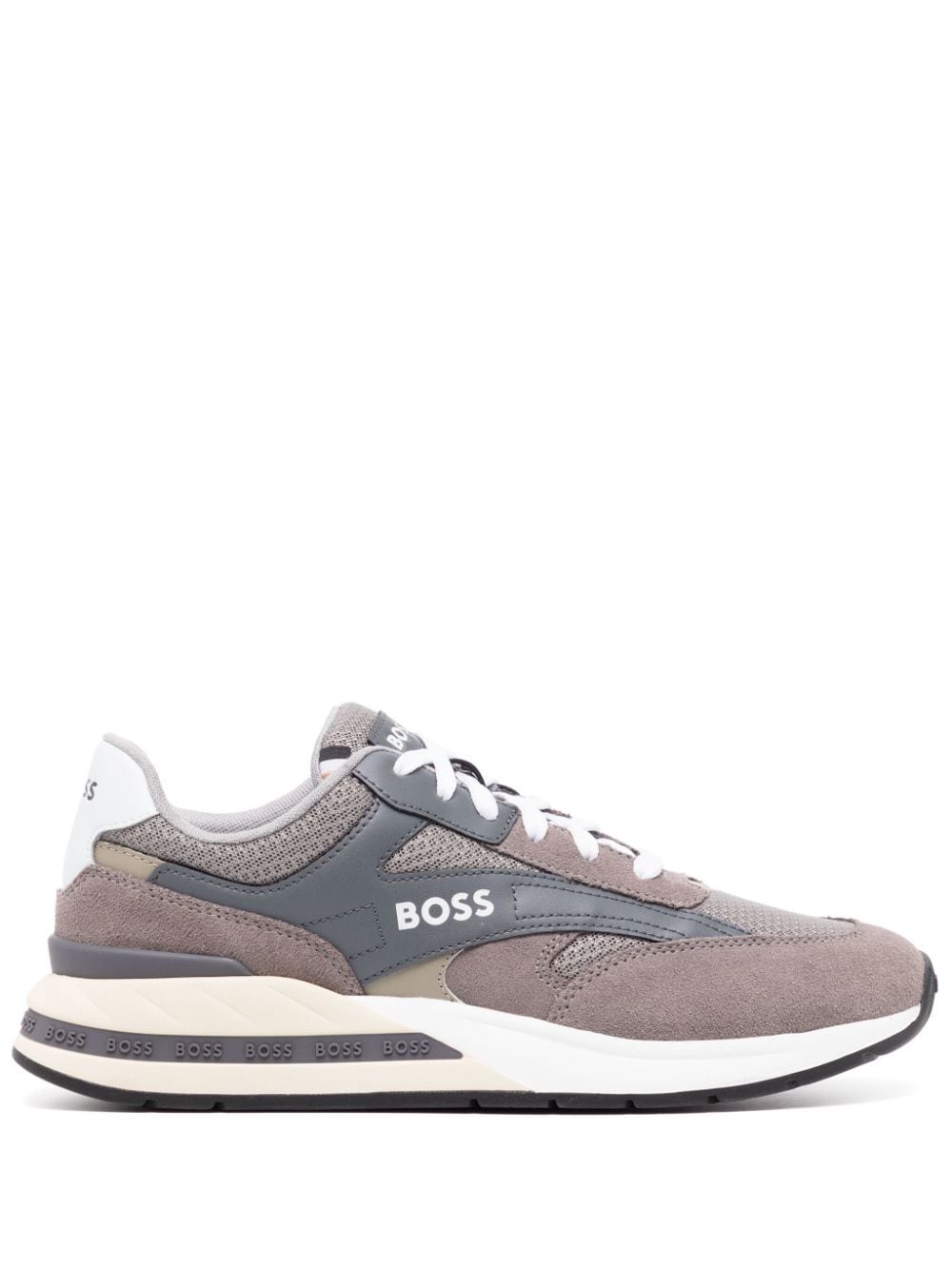 Hugo Boss Kurt 01 Lace-up Trainers In Grey