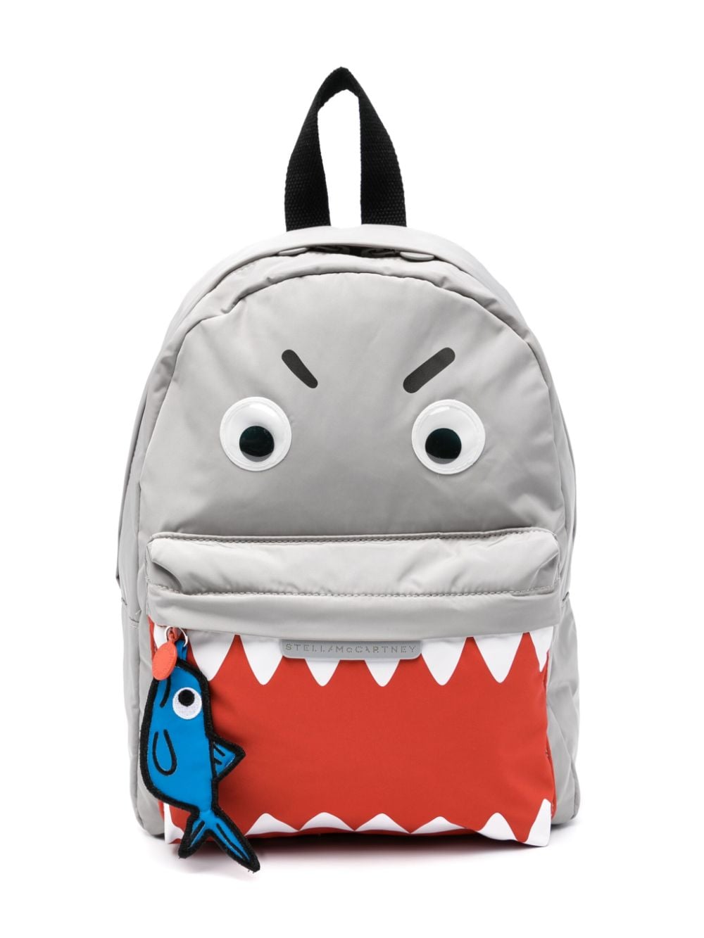 stella mccartney kids sac à dos à motif requin - gris