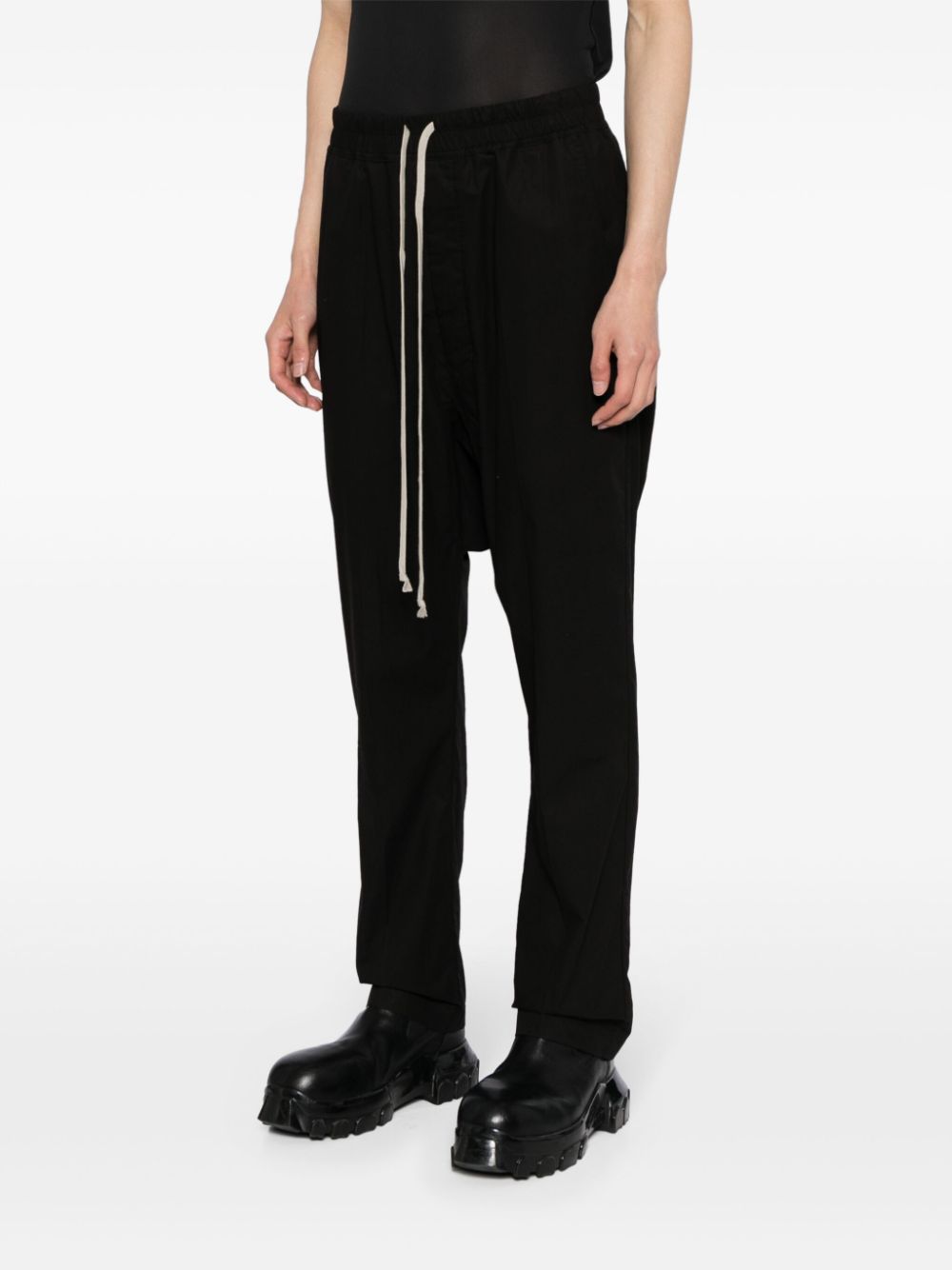 Shop Rick Owens Drawstring Cotton Track Pants In Black