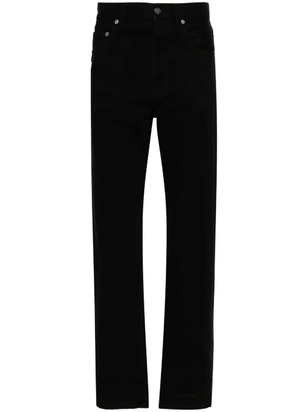 ★SAINT LAURENT★ブルー デニム ストレート フィット ジーンズ ルーズフィットジーンズ（ユーズドブラックデニム） | Saint