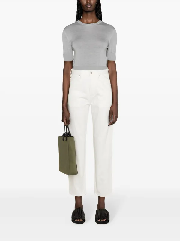 パンツ JIL SANDER Women Straight Pants J01KA0137J65005 105 White JIL SANDER White Straight Pants for Women | Modalova