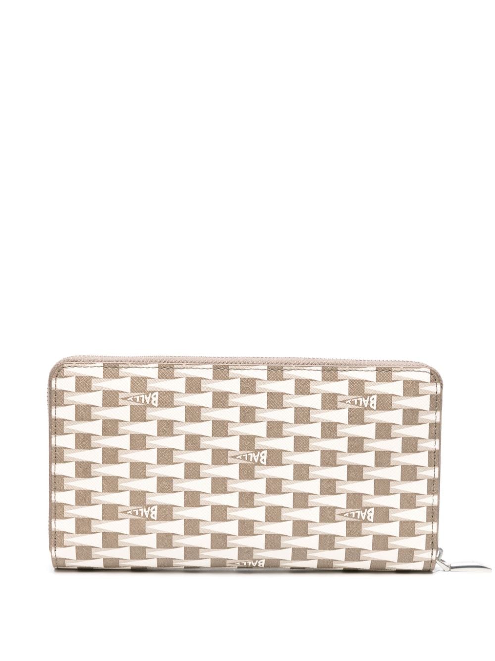 Shop Bally Logo-print Leather Wallet In Neutrals