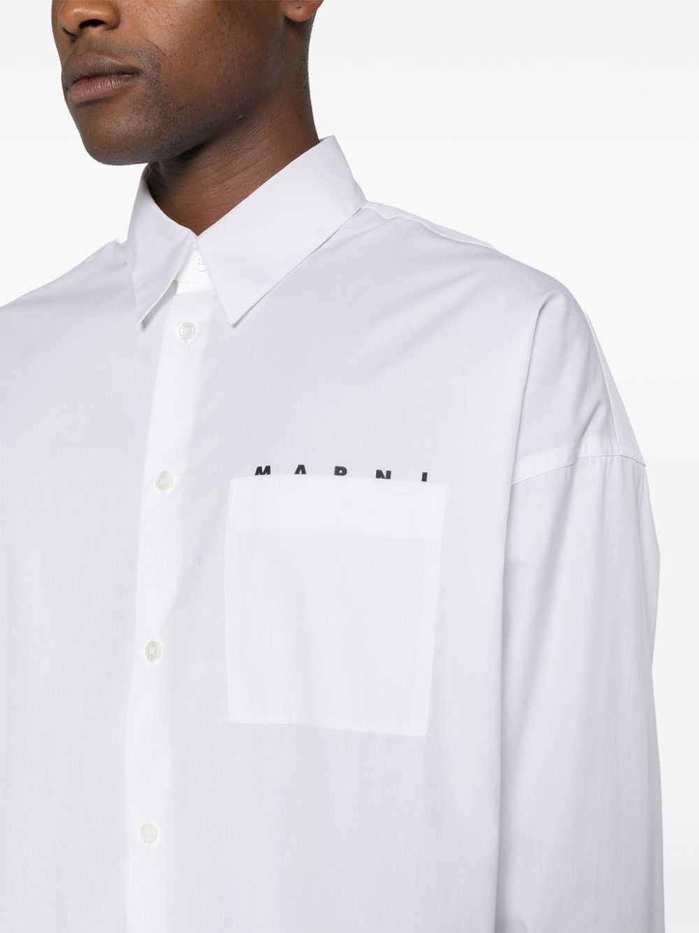 Shop Marni Logo-print Shirt In White