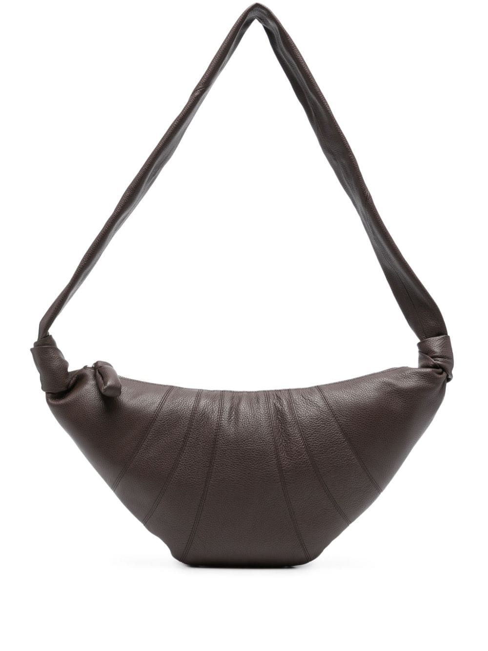 Lemaire Medium Croissant Leather Bag In Brown