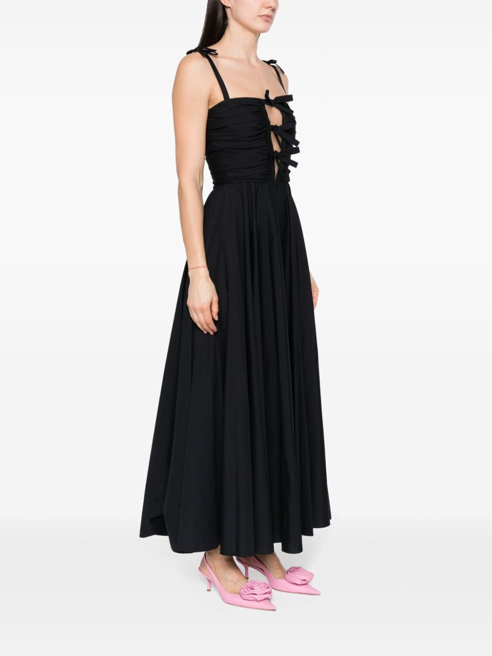 Shop Giambattista Valli Bow-embellished Maxi Dress In Black