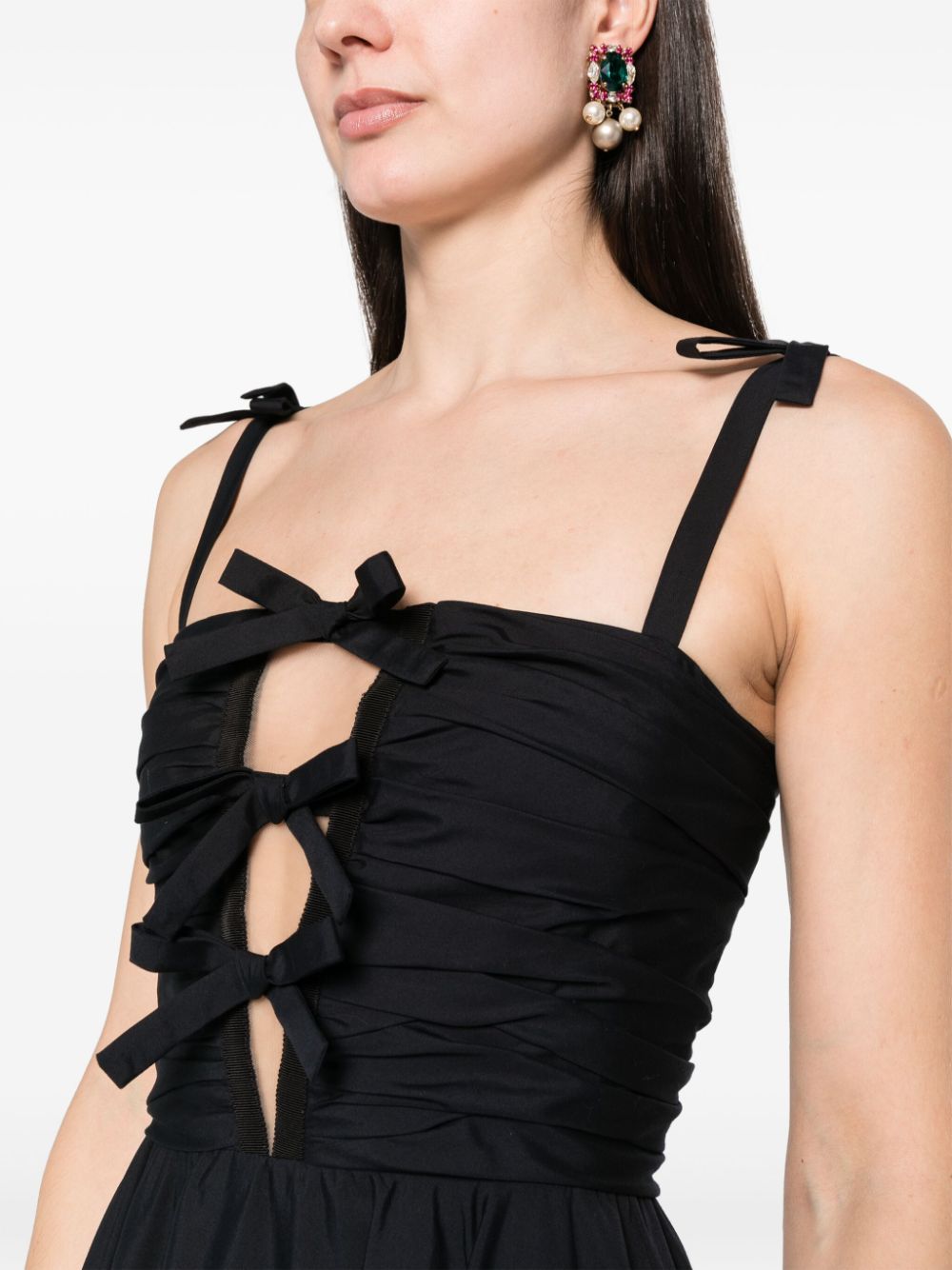 Shop Giambattista Valli Bow-embellished Maxi Dress In Black