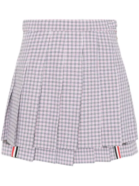 Thom Browne check-pattern pleated miniskirt