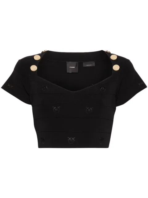PINKO Love Birds knitted crop top