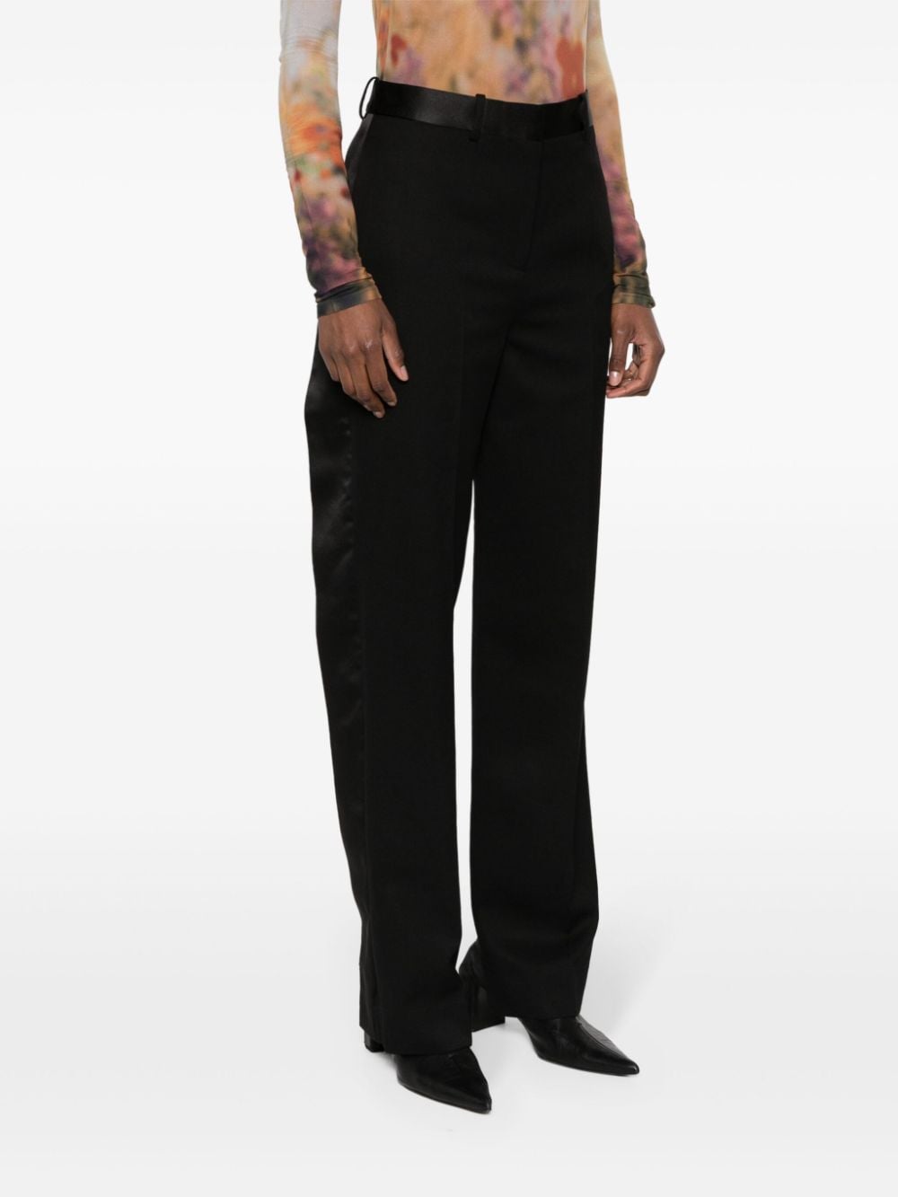 Shop Victoria Beckham High-waist Straight-leg Trousers In Black
