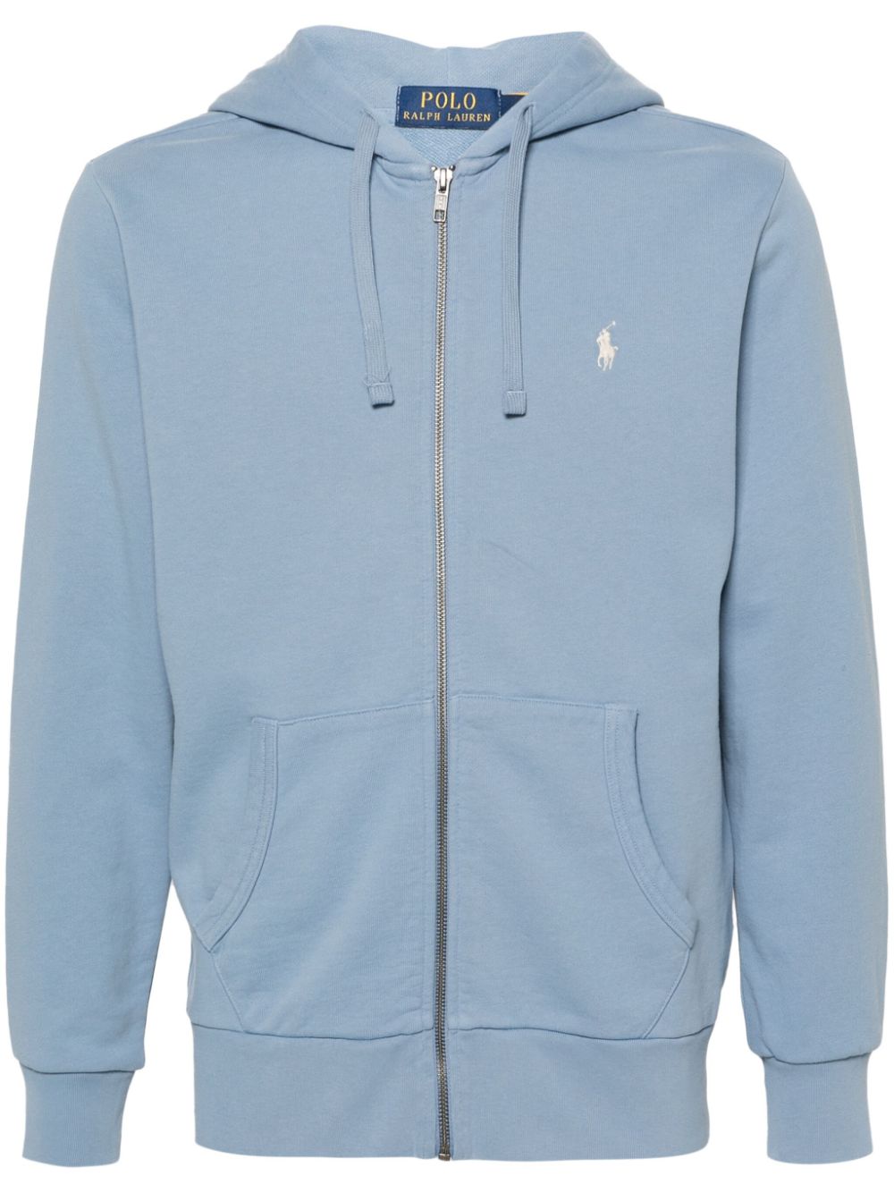 Polo Ralph Lauren Polo-pony-embroidery Zipped Hoodie In Blue