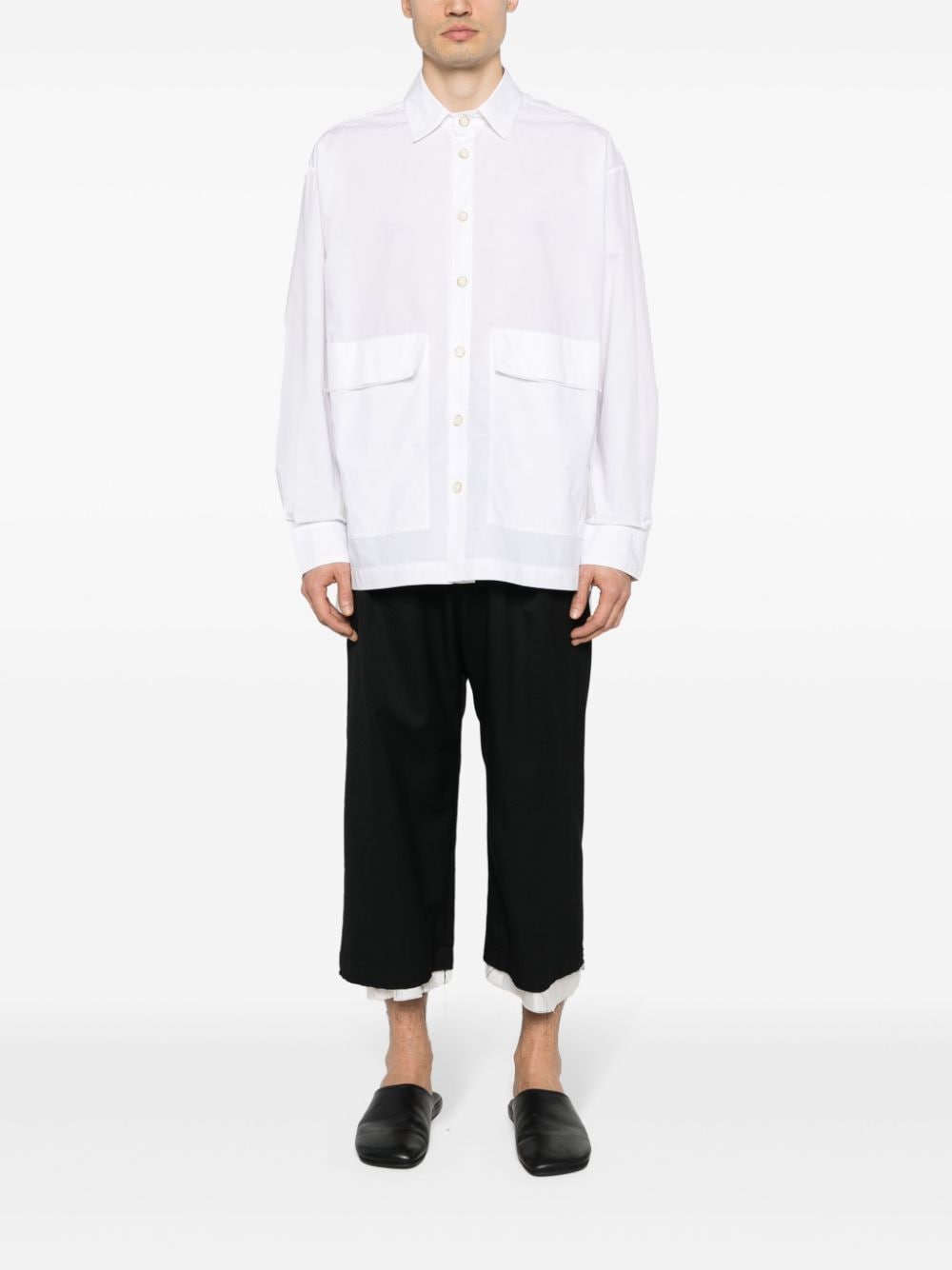 Uma Wang poplin long-sleeved shirt - Wit