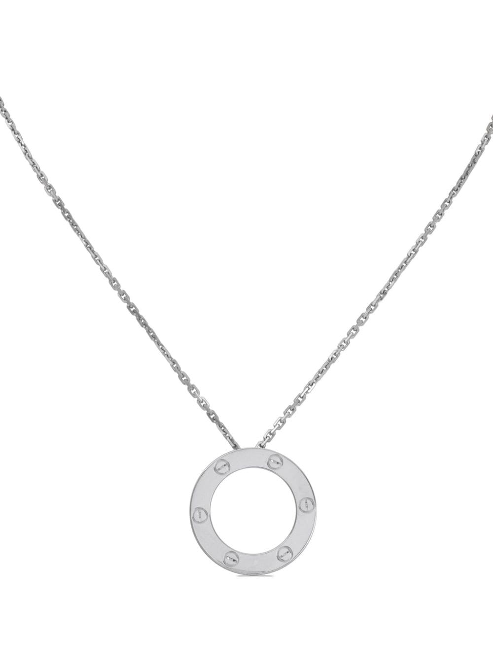 Pre-owned Cartier 2021  18kt White Gold Love Pendant Necklace In Silver