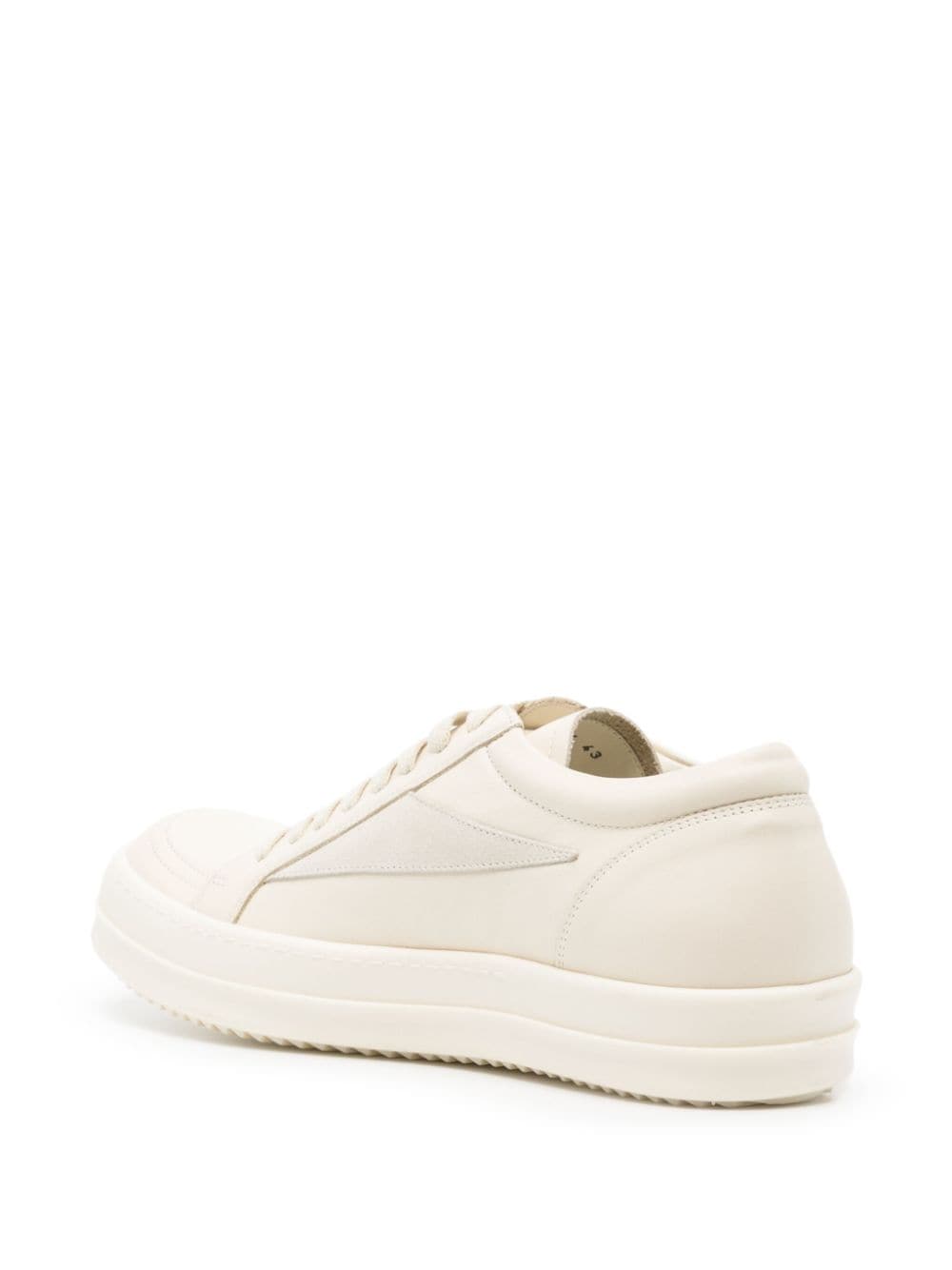Shop Rick Owens Lido Vintage Leather Sneakers In Neutrals