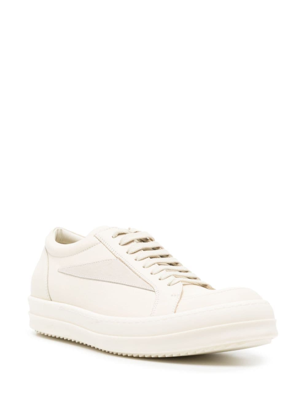 Shop Rick Owens Lido Vintage Leather Sneakers In Neutrals