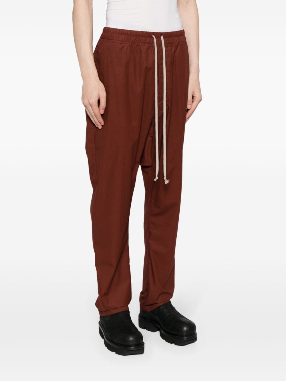 Shop Rick Owens Drop-crotch Cotton Track Pants In Red