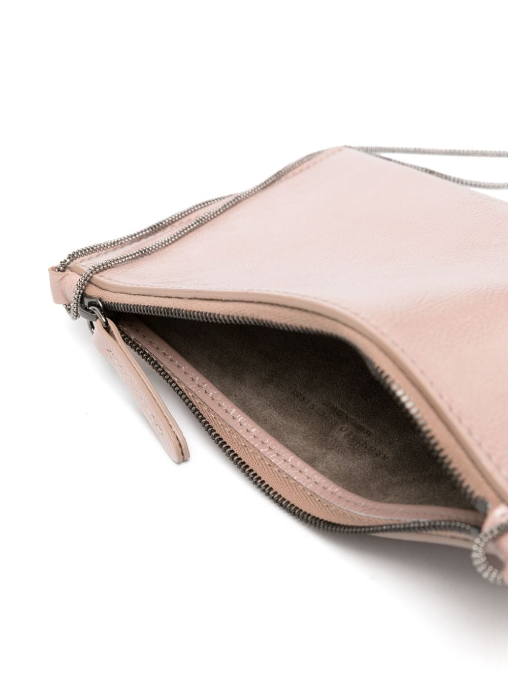 Shop Brunello Cucinelli Crinkled-finish Leather Shoulder Bag In Pink