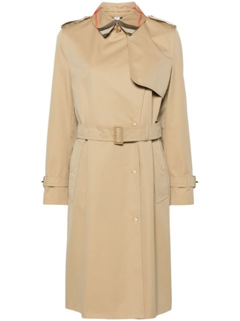 Cheap Burberry belted double-breasted trench coat Women