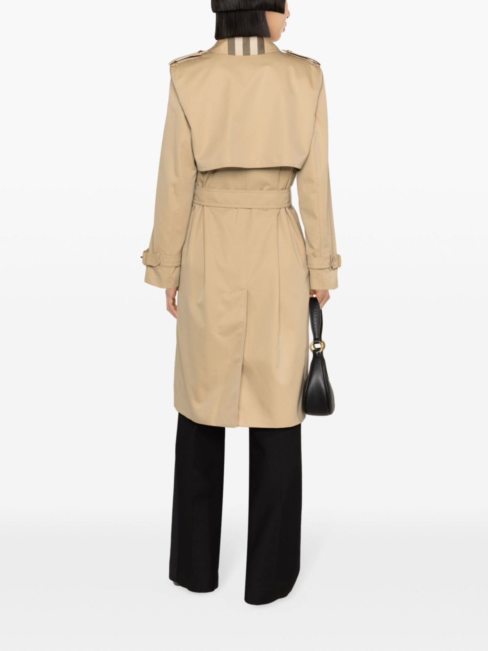 Cheap Burberry belted double-breasted trench coat Women