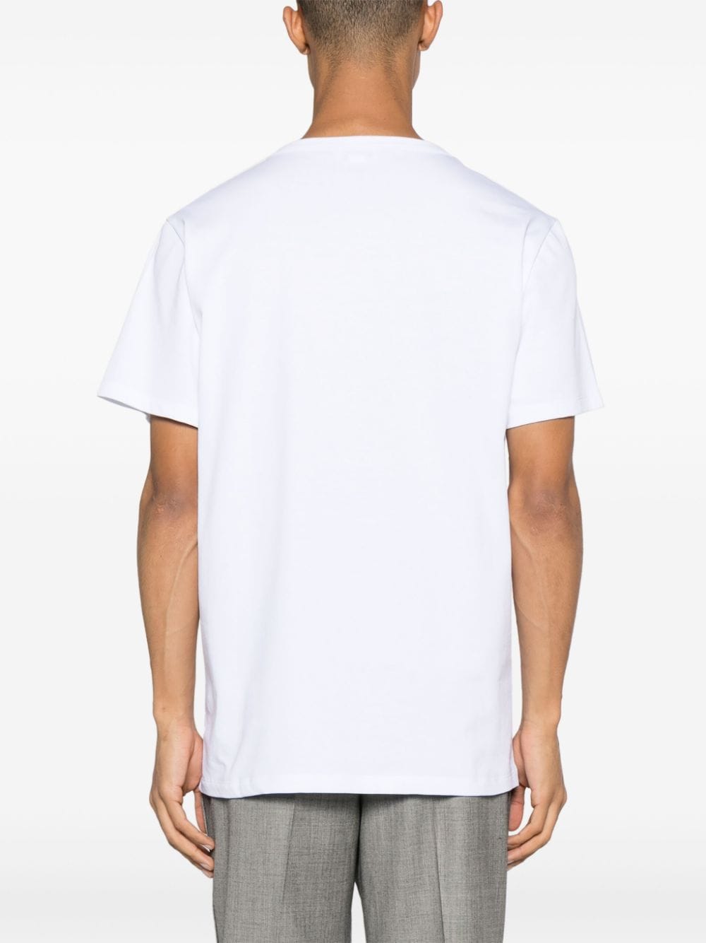 Shop Alexander Mcqueen Half Seal Logo Cotton T-shirt In Weiss
