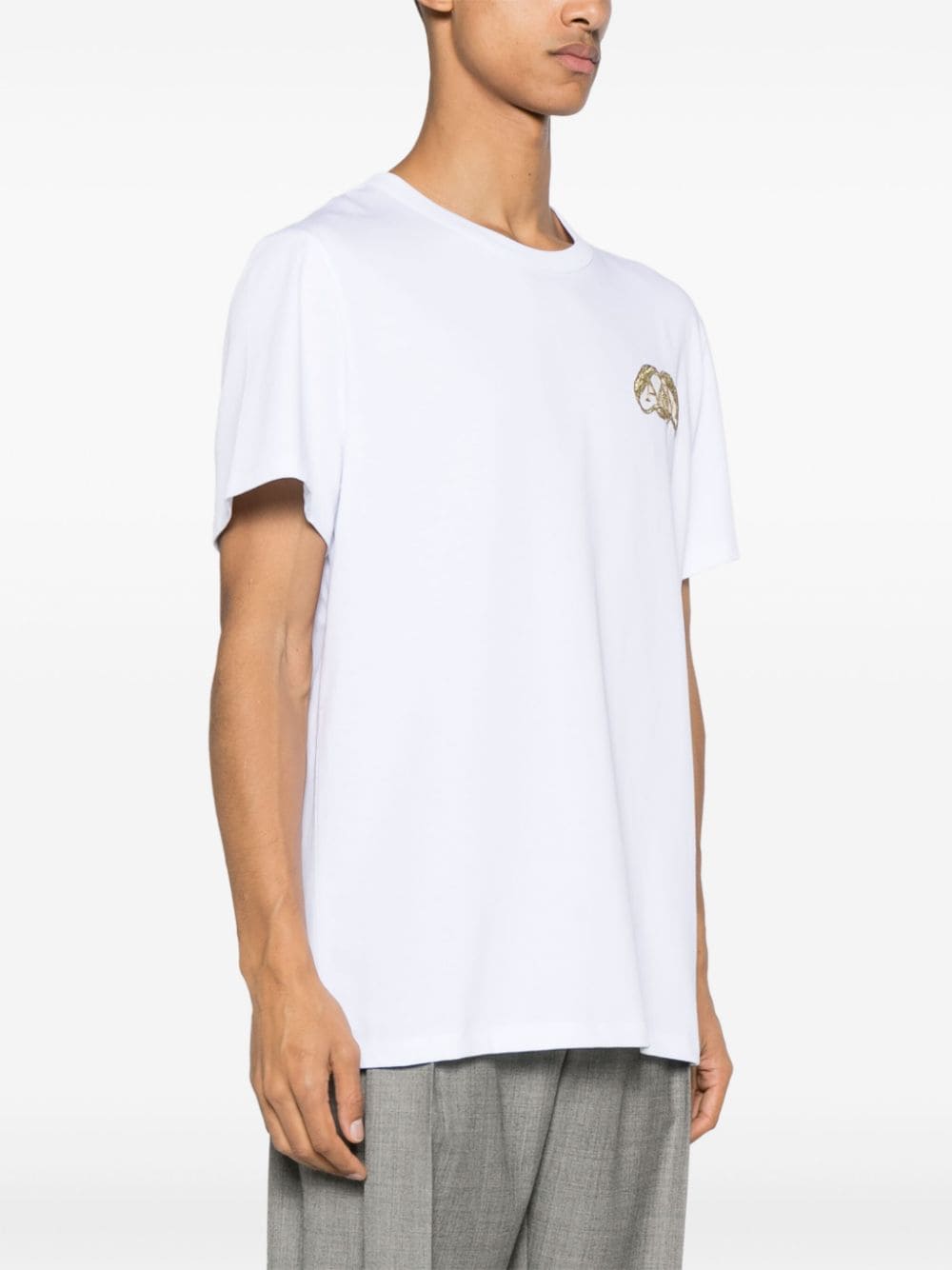 Shop Alexander Mcqueen Half Seal Logo Cotton T-shirt In Weiss
