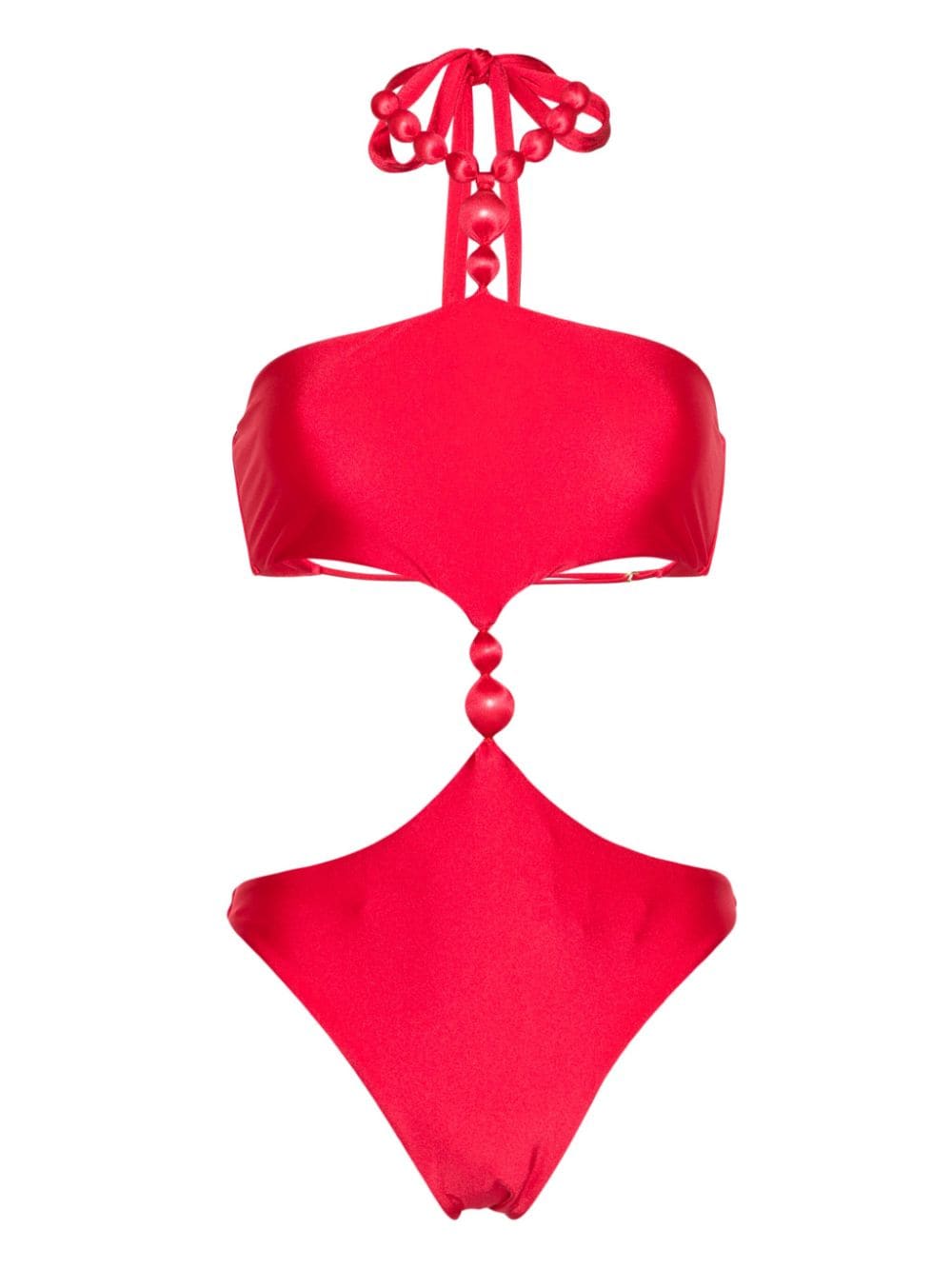 Shop Cult Gaia Caitriona Beaded Swimsuit In Red
