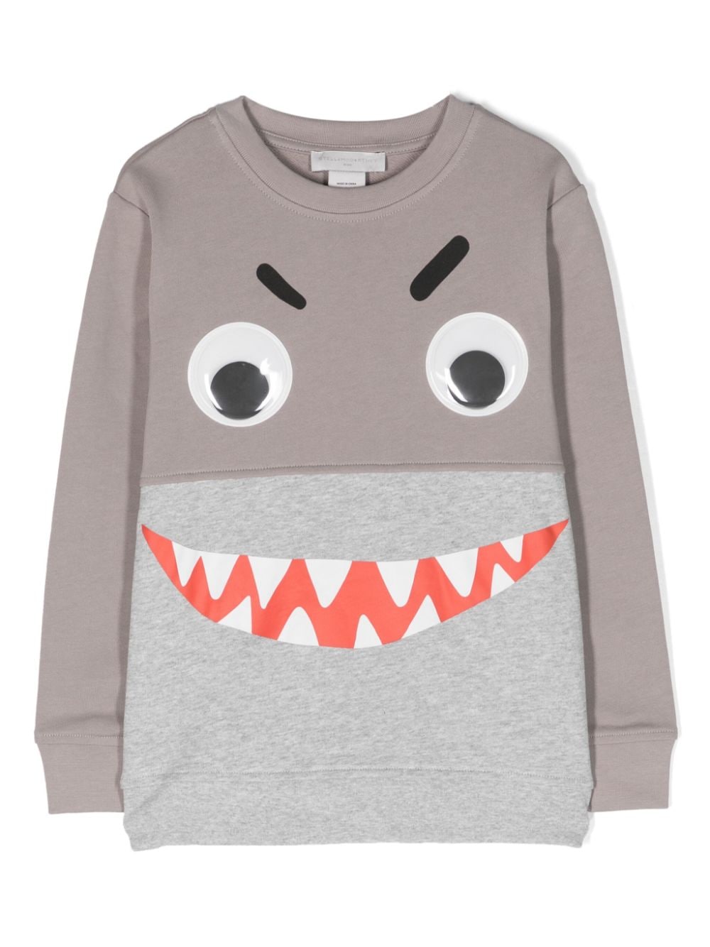 Shop Stella Mccartney Shark Face Colour-block Sweatshirt In Grey